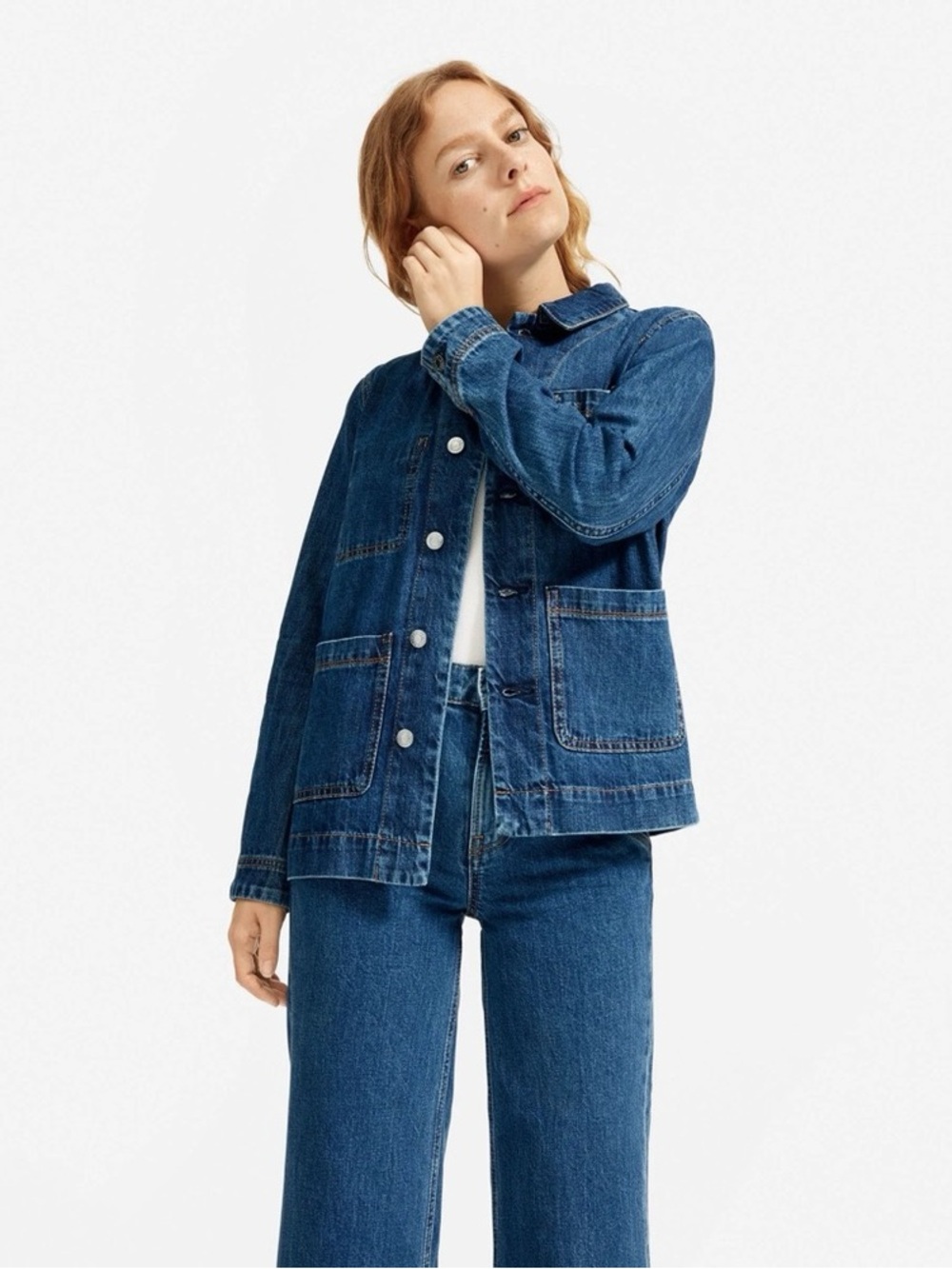Everlane Indigo Blue Denim Jean Chore Jacket - Women